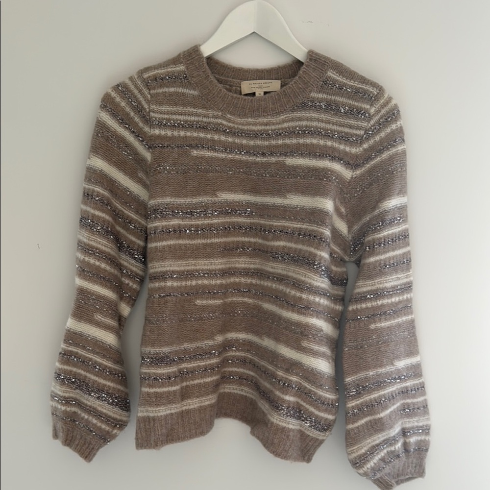 Striped Beige and White Sweater